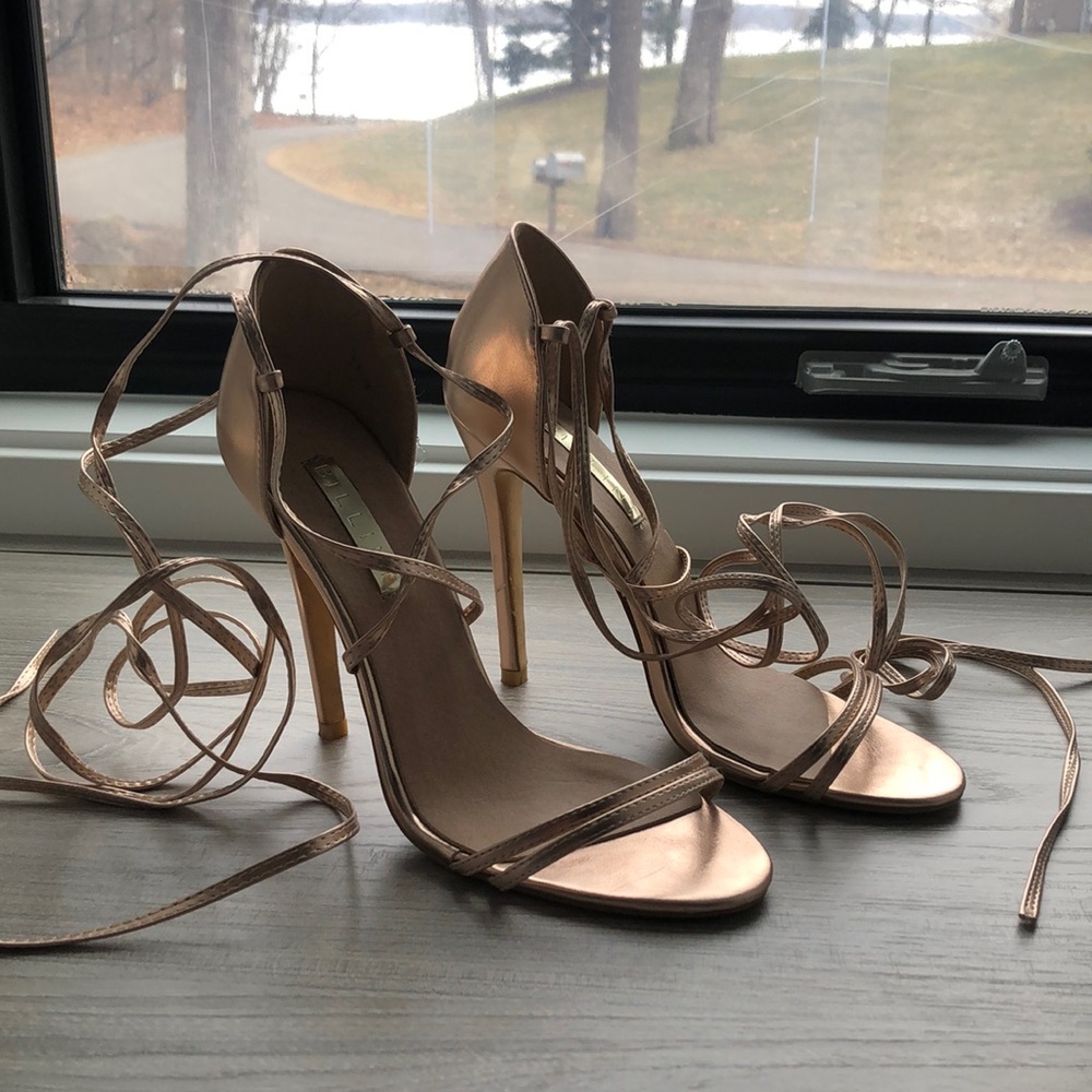 Billini gold strappy heels